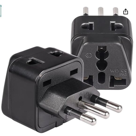 OREI USA to Italy travel plug adapter - Type L Plug Adapter Compatible - 2 in 1 - Picture 1 of 3